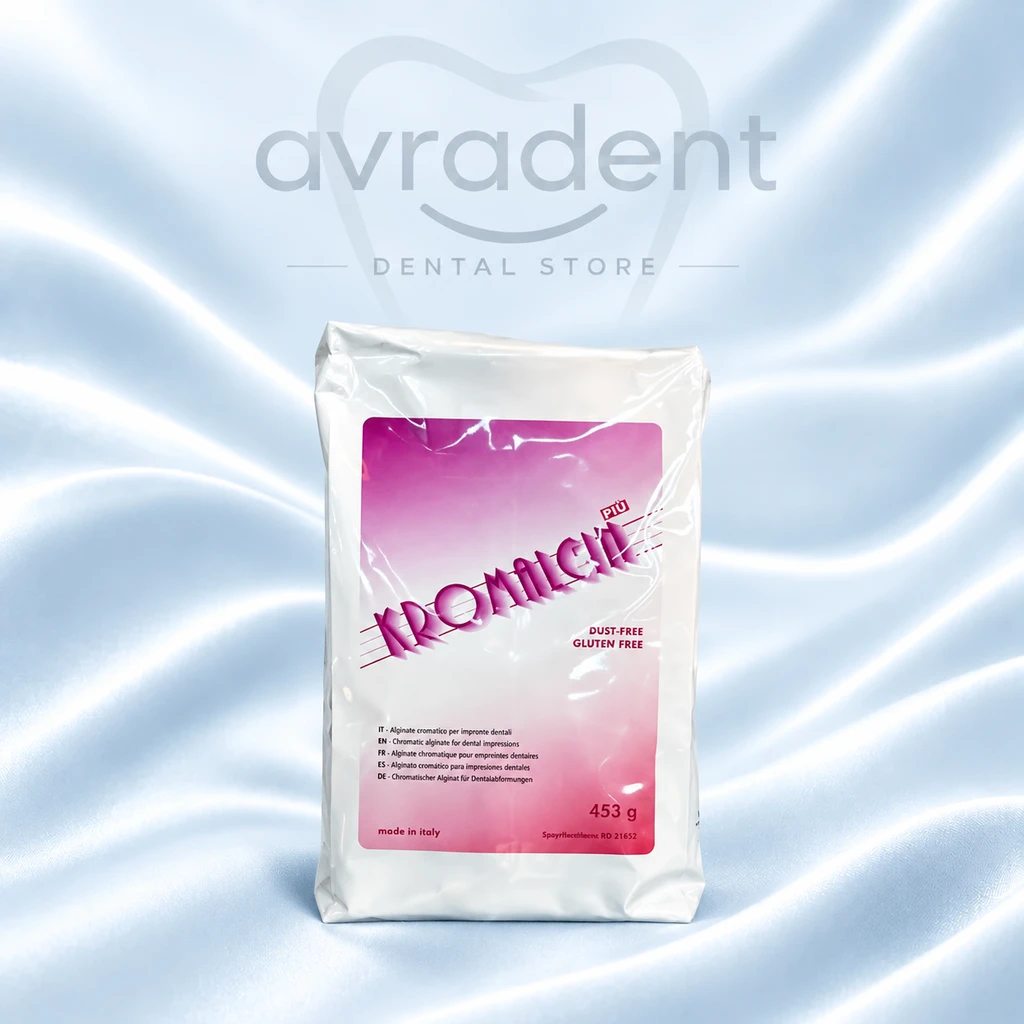 خرید و قیمت آلژینات کروماتیک کرومالژین پیو ۴۵۳ گرمی ساخت ایتالیا (Kromalign Piu Alginate 453g) | تجهیزات دندانپزشکی اورادنت avradent