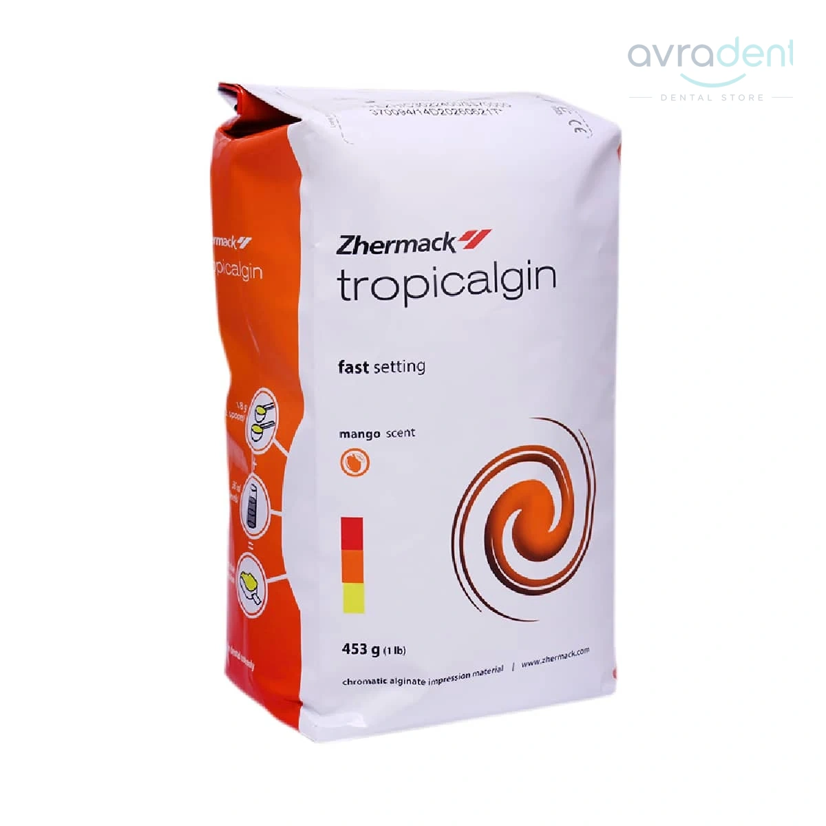 آلژینات کروماتیک زیرماک تروپیکالژین Zhermack Tropicalgin وزن 453 گرم - فروشگاه آورادنت