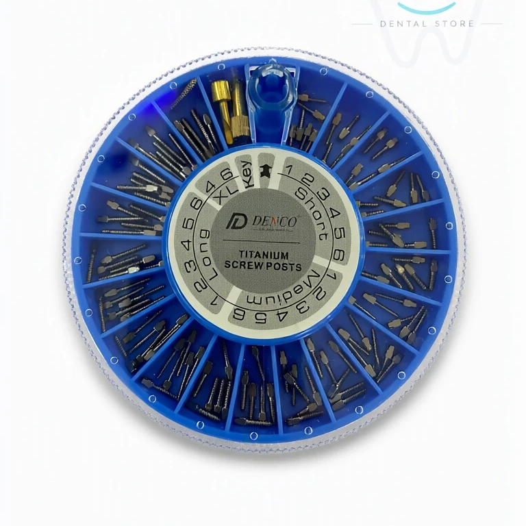 خرید و قیمت کیت اسکرو پست تیتانیومی گرد چرخشی دنکو Denco Titanium Screw Posts Assorted Kit - تجهیزات دندانپزشکی - فروشگاه اورادنت